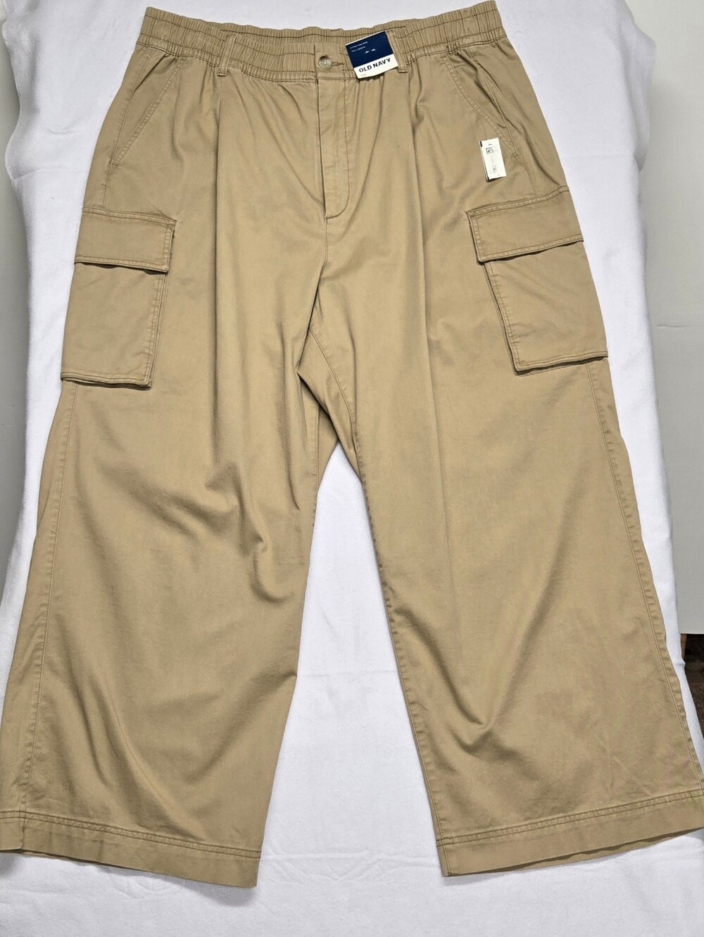 Old Navy 2X Cargo Khakis Pants Extra High Rise Full Length Comfort Waistband New
